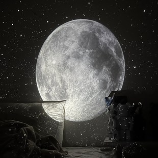 新品 n流星投影星空燈氣氛燈中秋禮物臥室投影Y儀 大月亮j