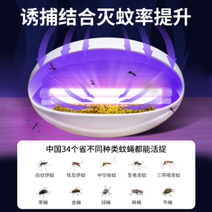 灭蚊器苍N蝇神V器静音驱蚊灭 家用全自动灭蚊灯室内一q扫光插电式