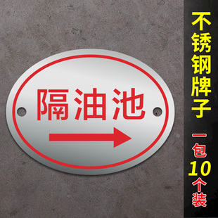 雨水污水地面标志牌雨污牌不锈钢走向牌管道雨污水井盖标识牌不绣