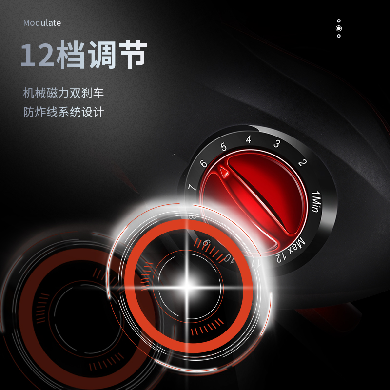 路亚竿水滴轮全金属远投防炸线桥筏C竿轮超轻打黑T微物路亚鱼轮渔