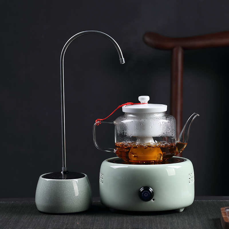 陶瓷智能桌面上j水器 电动家用桶装水触控自动饮水机抽水器茶具