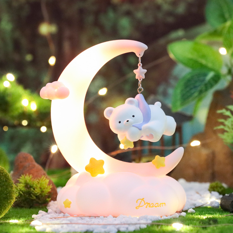 可爱眠睡c月亮小夜灯生日礼物女生闺蜜朋友物用儿童生日礼实七夕