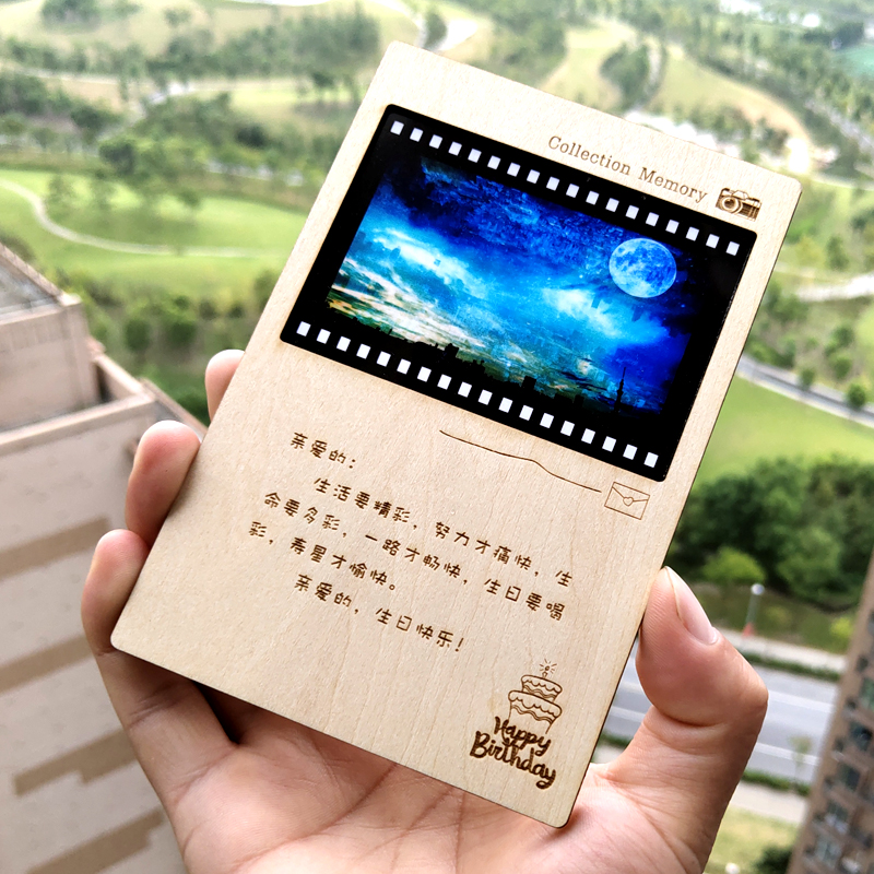 生日贺卡婚礼diy定制照片立体感D谢手工祝福誓言卡照W片订做小卡