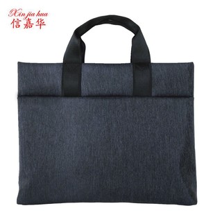 简约上班会议文件袋手提包A4资料帆布大容量男女士U商务手拎公文