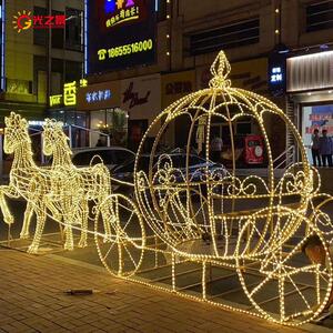 光之景马拉车大型灯光节造型灯户外灯光秀公园景区亮化装饰灯定制