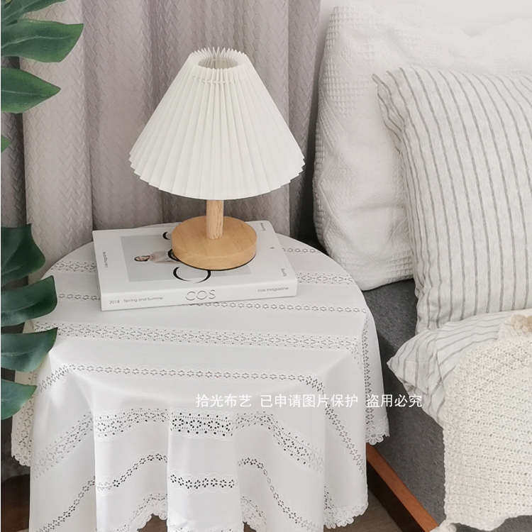 布盖蕾丝巾摄影高品质圆桌甜品背景太餐光韩式拾白色桌布桌布茶几