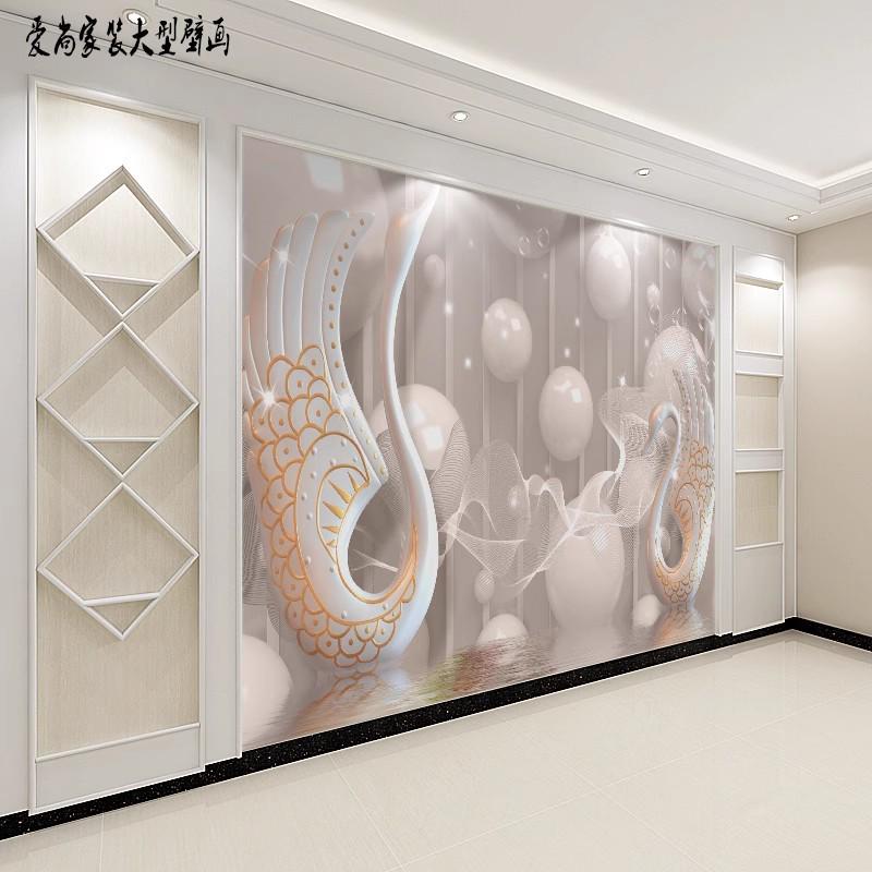 欧式电视背景墙壁纸客厅卧室装饰5d立体壁画影视墙3d墙纸壁布墙布图片