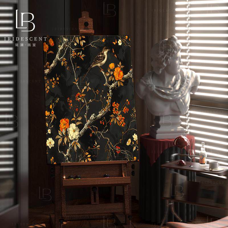 实木大板漆画中国风客厅背景墙挂画茶室玄关走廊壁画肌理感装饰画