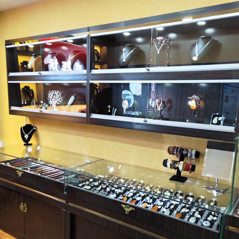 饰品柜台陈列柜珠宝柜展柜玉器柜首饰精品玻璃展示珠宝首饰实木柜