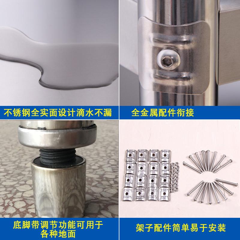 厨房置物架不锈钢4层移动微波炉架子烤箱落地储物收纳不锈钢货架