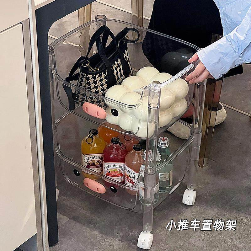 网红小猪猪书架推车客厅落地摆件可移动置物架卧室床头收纳架家用,家居饰品,落地摆件,淘宝优惠券,粉丝福利购,淘宝优惠卷