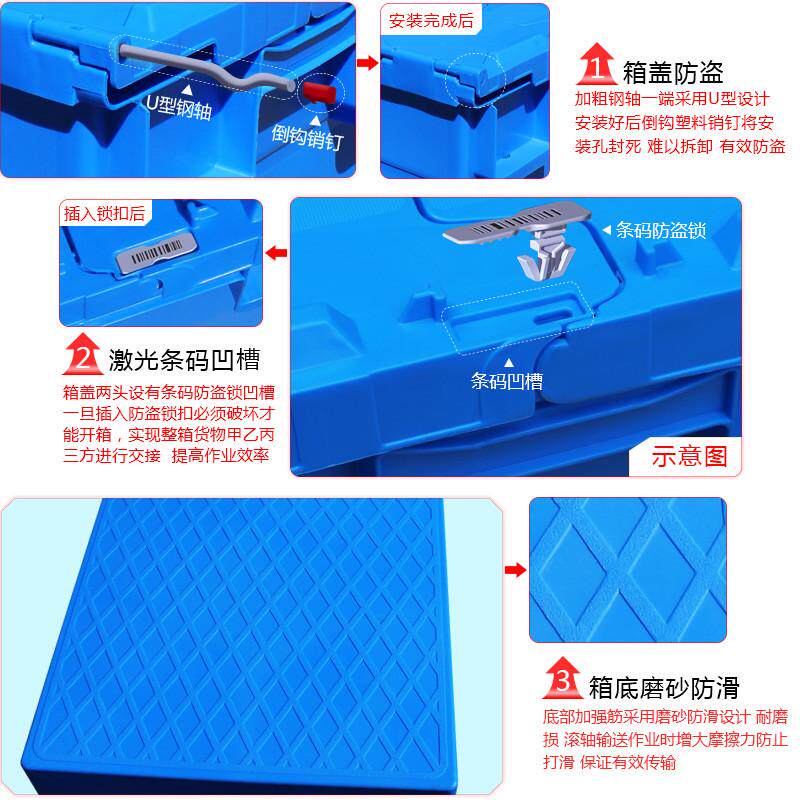 胶箱塑料储物箱整理塑料周转箱物流箱周转筐塑料转运翻盖储蓄膠箱
