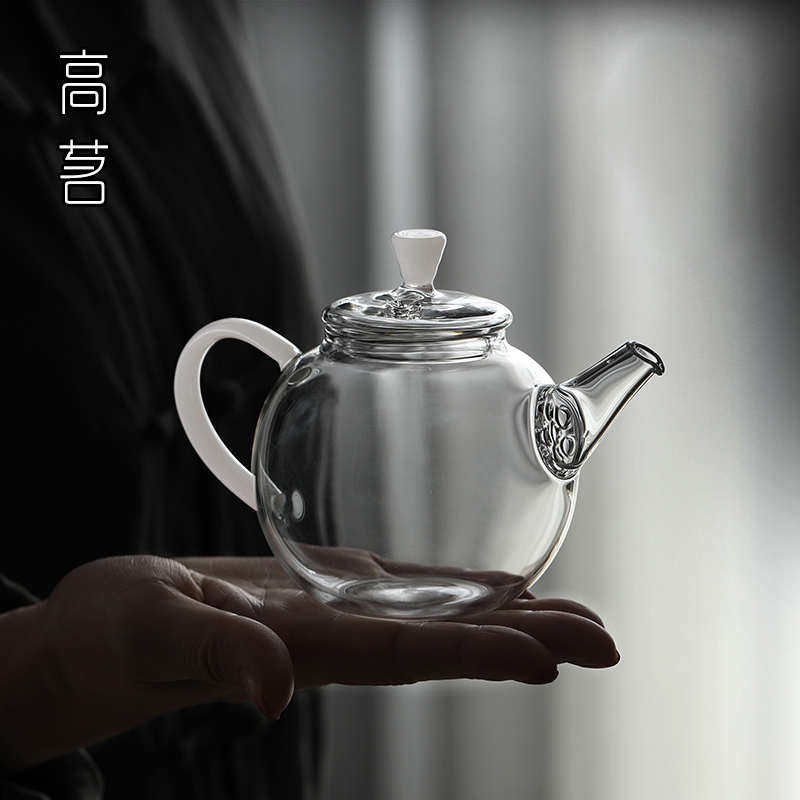 一人喝小茶壶一人用可加热玻璃单壶对嘴迷你泡茶壶办公室过滤茶具