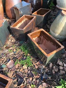 新品粗陶罐园林绿l化装饰长方形陶盆 陶缸花钵土陶盆复古做旧陶土