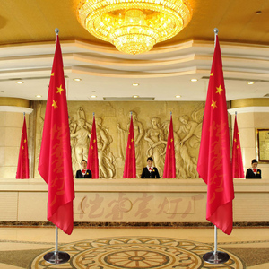 新品3米伸缩不锈钢室内旗杆办公室会议室落地P旗杆办公室旗座摆设