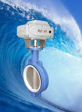 对夹式衬氟四氟电动蝶阀 耐酸腐衬氟蝶D971F46-10 DN40 50 65 200