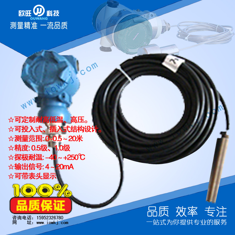 OW2688投入式液位变送器 表头显示扩散硅投入式液位计4~20ma