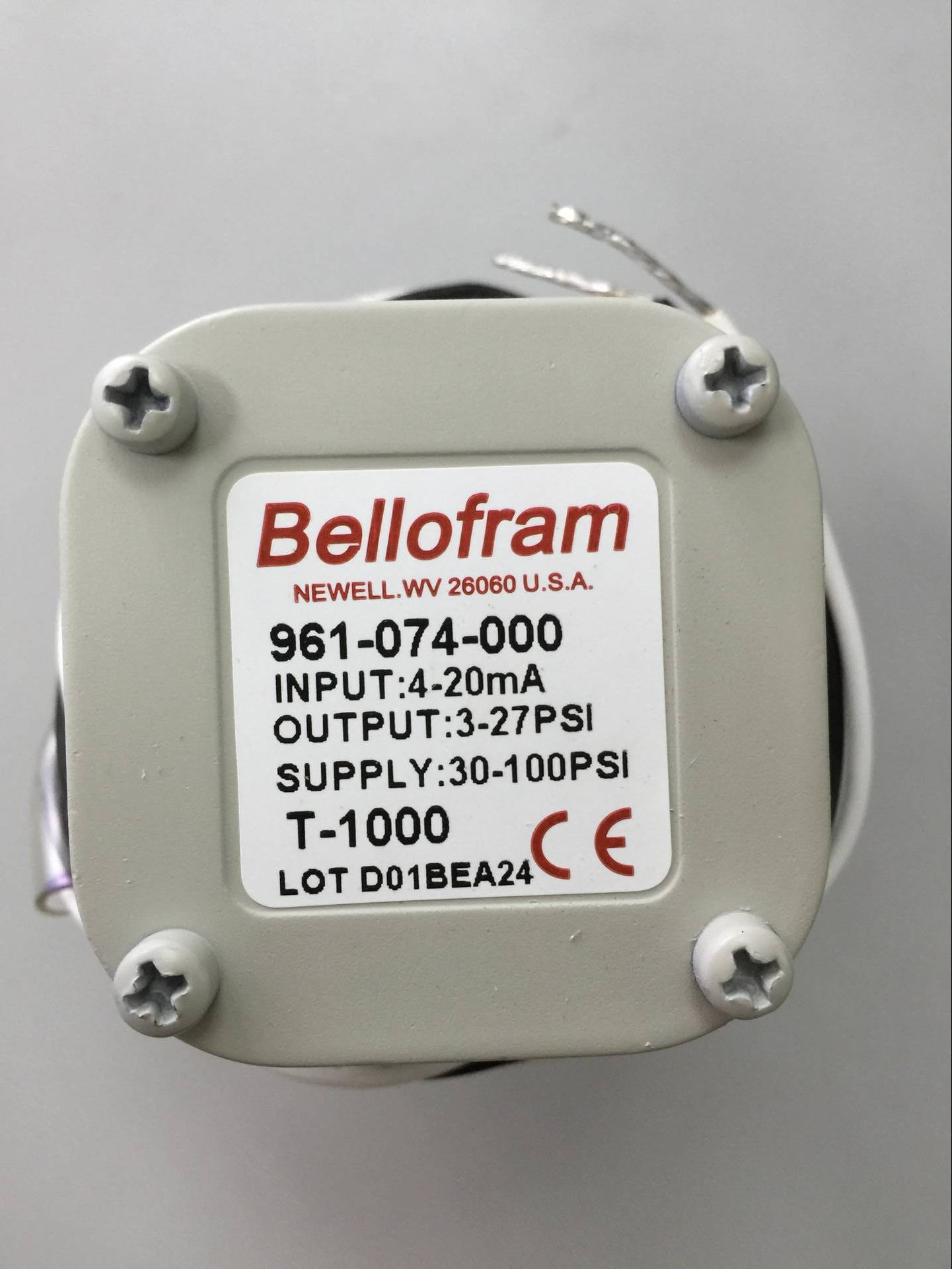 推荐国产艾伦t1000型电气转换器比例阀961-075-000 (40-210kpa)