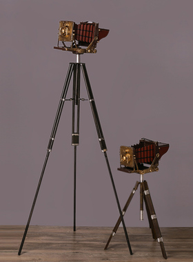复古老式支架照相机模型服u装店橱窗陈列道具照相馆拍照摄影装饰