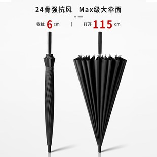 手动24骨雨伞订制logo广告伞抗风加固大号双人绿色长柄伞定制图案