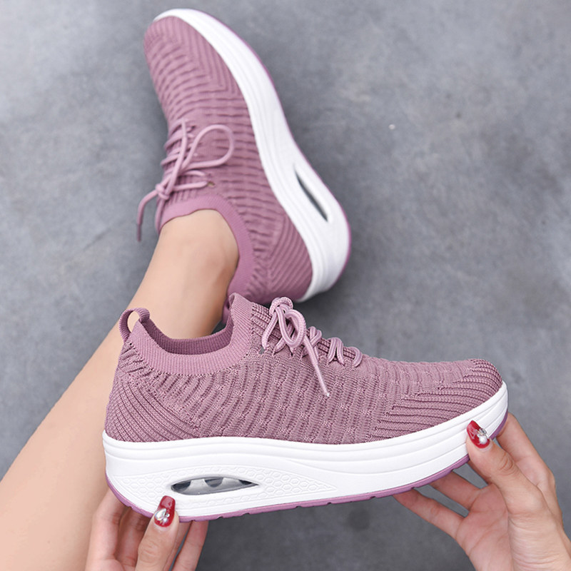 摇摇鞋女春秋季新款厚底增高网面B透气妈妈鞋子旅V游气垫休闲运动,女鞋,松糕（摇摇）鞋,淘宝优惠券,粉丝福利购,淘宝优惠卷