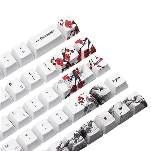 68 Key Wangjiang Plum Blossom Keycap Dye Sub OEM for K6 IFG6