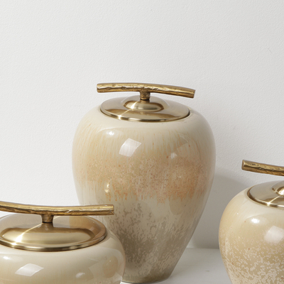 推荐新中式陶瓷储物罐摆件q客厅书柜茶几装饰品样板房样品屋展示