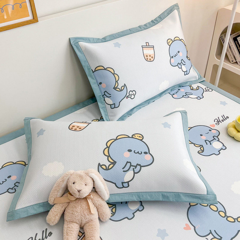 新款A类夏季凉感儿童冰丝凉席三件套可机洗水洗床单款夏天空调软,床上用品,冰丝席,淘宝优惠券,粉丝福利购,淘宝优惠卷