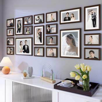 实木照片墙免打孔相片相框司墙公化文墙背景墙.面装饰框挂,家居饰品,照片墙,淘宝优惠券,粉丝福利购,淘宝优惠卷