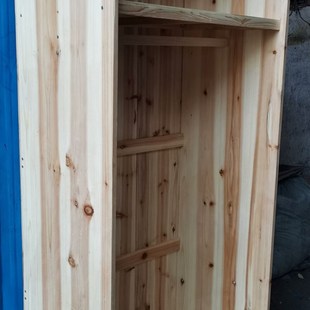 衣柜纯实木对开门全家用儿童卧室原木杉木衣橱简约现代定做072