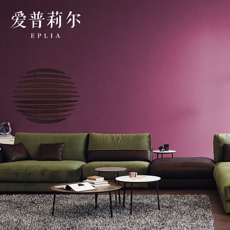 北欧纯色无纺布素色橘色红色墙纸复古大红色卧室客厅紫色壁纸家用