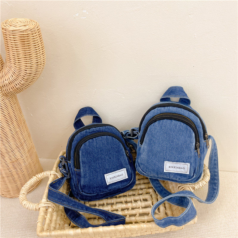 男童斜挎包时f尚小包潮酷帅气牛仔布包韩版百搭休闲儿童外出小挎