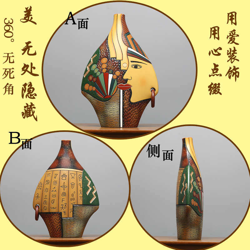 鱼客厅酒柜摆件隔断玄关装饰品对小陶瓷入户P中式博古架工艺进门,家居饰品,装饰摆件,淘宝优惠券,粉丝福利购,淘宝优惠卷