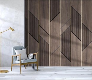 Wooden Minimalist Geometric Wallpa Board Custom CJSIR Modern