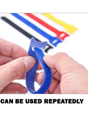 50pcs/set Nylon Hook And Loop Strap Cable Ties Velcros Nylon