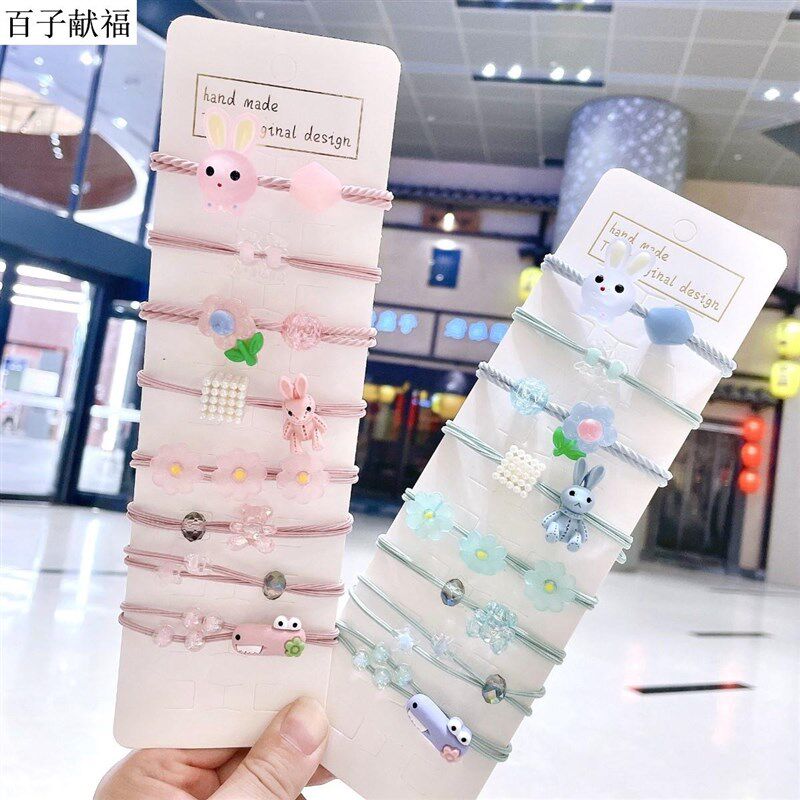 韩版甜美红少女发筋发v圈可爱扎头绳小清新网皮高弹力绳