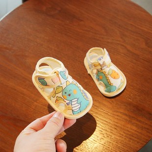 布底初生婴幼儿不掉 夏季 一岁宝宝学步前鞋 软底6t 12个月婴儿凉鞋
