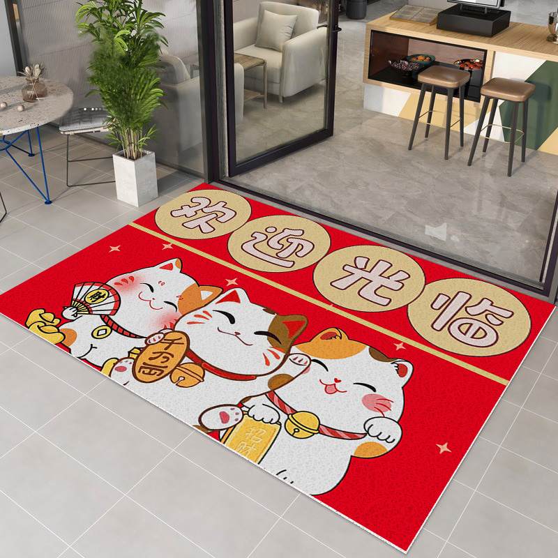 欢迎光临门垫入户门地垫商用进门口防滑脚垫店铺开业迎宾地毯定制