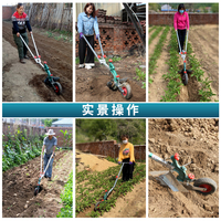 農(nóng)用手拉犁人工耕地機(jī)械開溝神器小型微耕機(jī)起壟犁單人犁地耕田機(jī)
