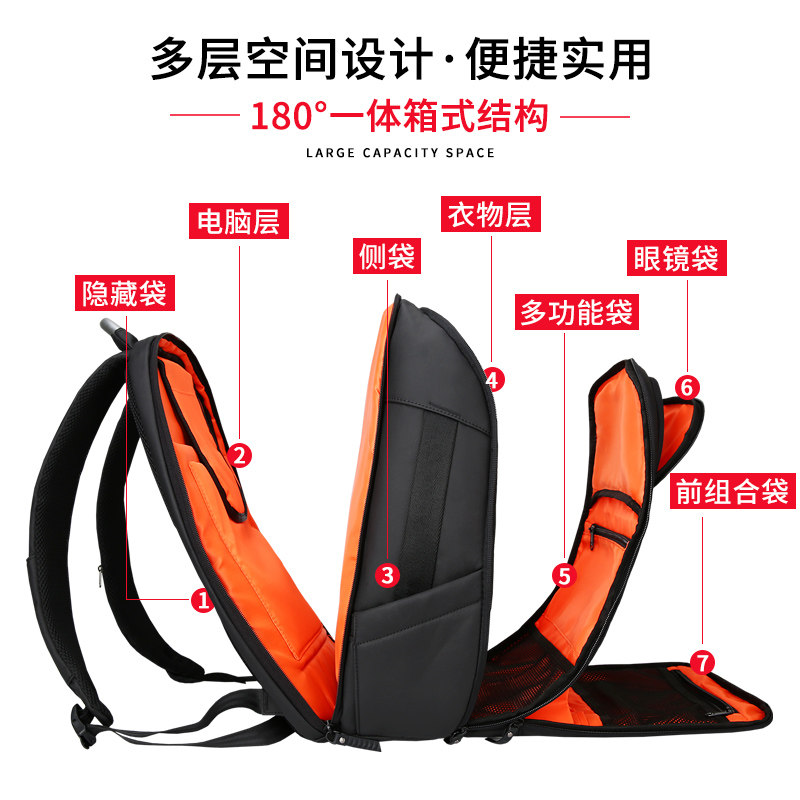 商务电脑双肩包男旅行大容量出差业务背包定制logo定做年会礼品无