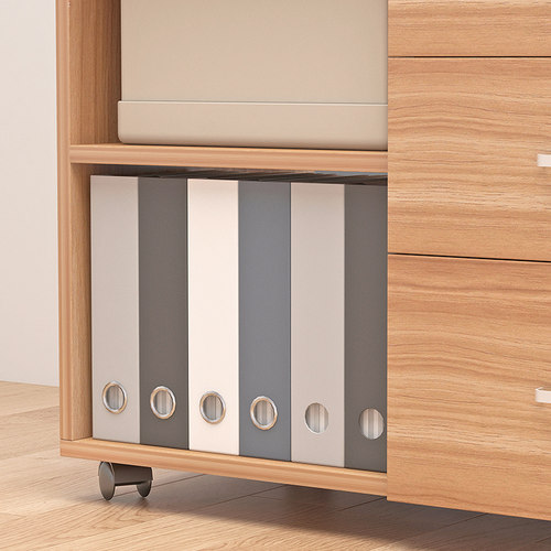 新品办公室文件柜移动带锁储物柜收纳柜桌下矮柜抽U屉柜木质边柜