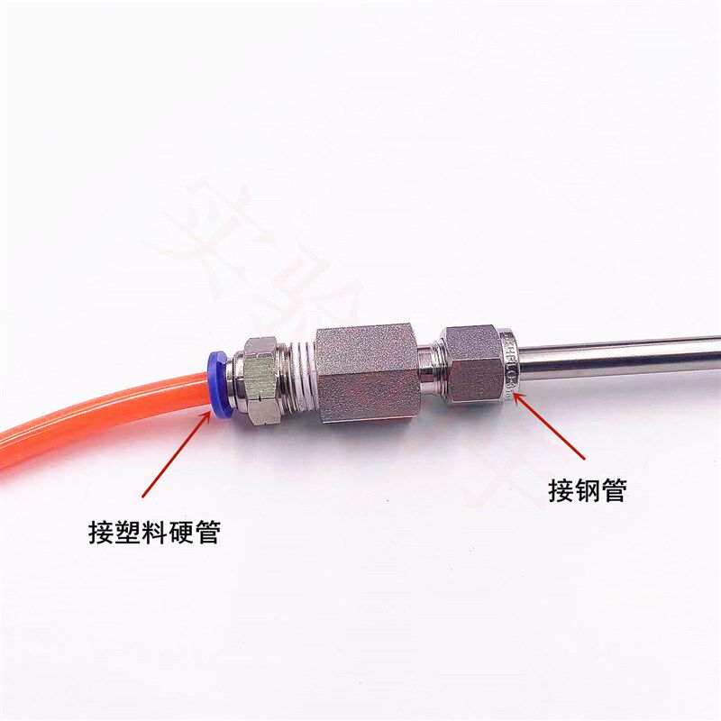 工厂销316不锈钢1/4 1/8卡套转6mm快插接头连接软管和.硬管转接头