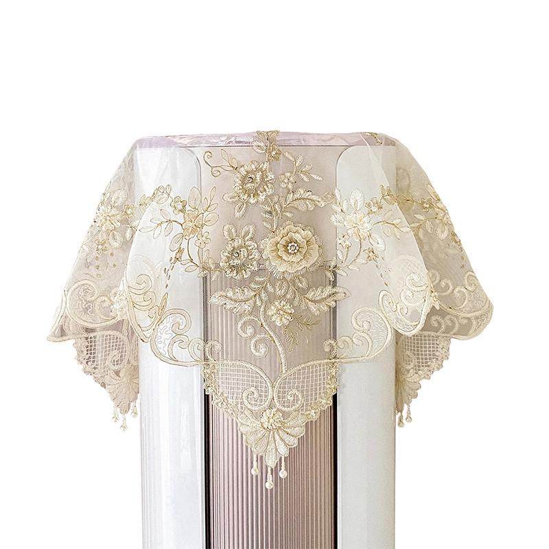 空调盖布圆柱形空调柜机立式小家电防尘罩顶部盖巾蕾丝可开机不取