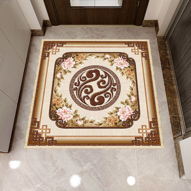 中式地面拼花贴纸走廊过道自粘地贴玄关客厅地板瓷砖贴画防水耐磨,家居饰品,软装墙贴,淘宝优惠券,粉丝福利购,淘宝优惠卷