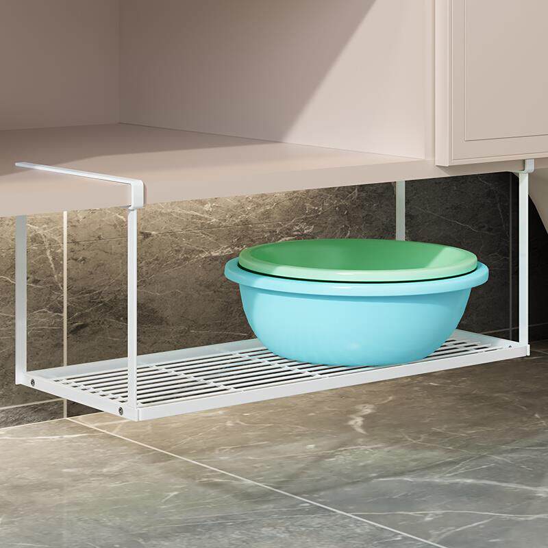 下浴室柜脸盆架卫生间免打孔盆子收纳架洗漱手台悬挂空间利用神