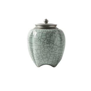 青瓷大码茶叶罐家用陶瓷一斤装密封圈罐大号普洱茶储物储茶罐