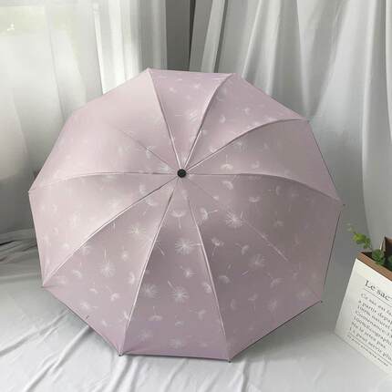 十骨大号双人雨伞小清新太阳伞黑胶防晒遮阳晴雨两用三折伞女手动