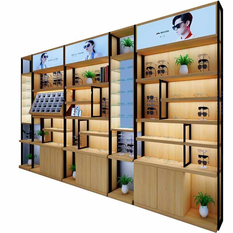 眼镜展示柜台快时尚眼镜店货架烤漆玻璃柜陈列柜展柜近视太阳墨镜