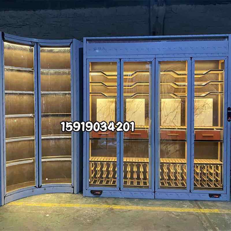 酒店不锈钢酒柜家用客厅新中式恒温酒柜地下室酒窖红酒展示架定制