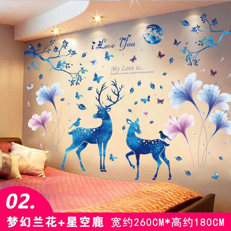 小众高货卧室温馨墙面装饰贴纸小图案墙贴画房间布置自粘床头背景